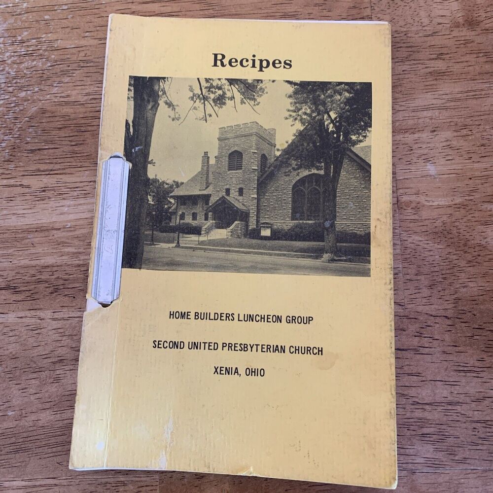 Xenia Ohio Presbyterian Church Cookbook Recipes Home Builders Luncheon Group Vtg